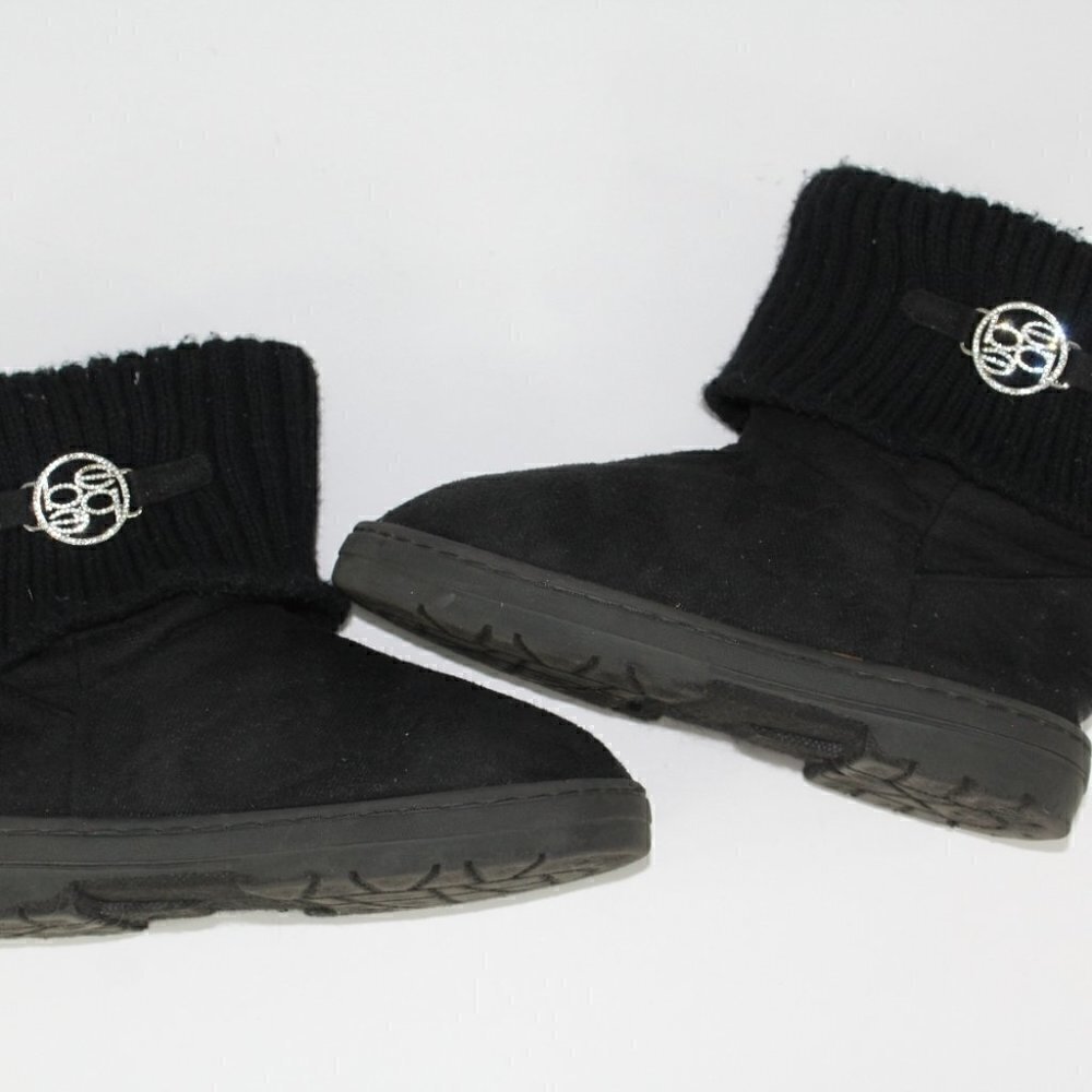 Bebe Girl Sweater Cuff Boots Size 3 Youth Black